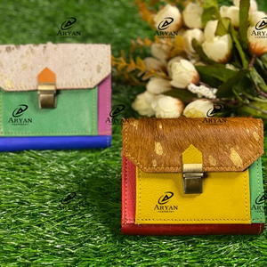 กระเป๋าสตางค์หนังสำหรับผู้หญิงทำจากหนังแฮนด์เมดแท้ใหม่กระเป๋าสตางค์ผู้หญิงหลากสีมีสไตล์หลากสี - Product Image 1