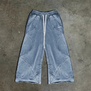 Gótico Harajuku Irregular encaje carta logo pantalones casuales Y2K Retro suelto personalizable 100% algodón Hip-hop pantalones de moda para hombres - Product Image 4