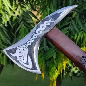 Precio de fábrica Grado industrial Uso multiusos Mango de madera plateado Tomahawks de acero de Damasco Diseño más popular de alta calidad - Product Image 1