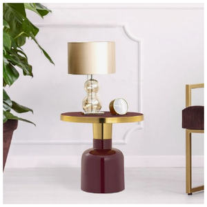 Muebles de metal, mesa auxiliar, cubierta de polvo rojo, hecha a medida, decorativa, hecha a mano, mesa auxiliar de metal, hecha en India - Product Image 3