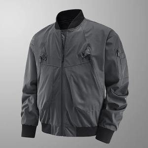 Veste bomber d'hiver pour homme, décontractée, légère, coupe-vent, à bouton unique, poches avant, coupe-vent, imperméable - Product Image 6