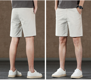 Pantalones Cortos de Algodón para Hombre, Estilo Casual de Negocios, a la Moda, de Cinco Puntos, Combinables con Todo, Diseño Sólido, Finos, de Corte Medio - Product Image 4