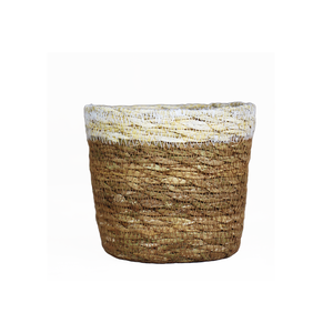 27x30cm Jute <b>Seagrass</b> Handmade Sewing Basket with Vintage Handle Special Green <b>Plant</b> Basket for Nursery - Product Image 4