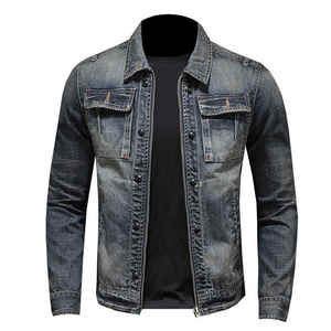Chaqueta de mezclilla de alta calidad para hombre Logotipo personalizado Ropa de calle informal Estilo de equitación Jeans Prendas de abrigo - Product Image 6