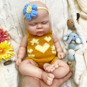Muñecas Reborn <span class=keywords><strong>de</strong></span> Silicona Artísticas Personalizadas, Anatómicamente Correctas, Niñas <span class=keywords><strong>de</strong></span> 12 Pulgadas, Mejillas Regordetas, Durmiendo, Servicio OEM <span class=keywords><strong>de</strong></span> Fábrica - Product Image 5
