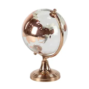 Globe mondial rotatif à 720 degrés avec océans noirs et support en métal doré Globe géographique de bureau éducatif pour une utilisation décorative - Product Image 2