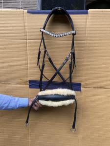 Bride équitation en cuir verni automatique, pour cheval - Product Image 2