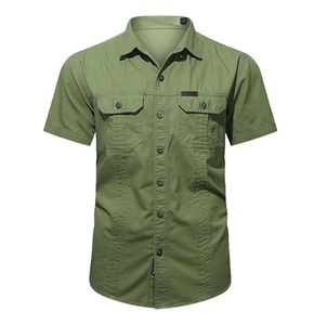 Top Choice New Arrival <b>Men's</b> Short Sleeve Cotton Dress <b>Shirt</b> Printed Double <b>Pocket</b> in Any Size for Summer - Product Image 5