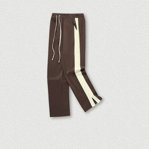 High Quality <b>Men's</b> Custom Casual Flared Jogger Track <b>Pants</b> Patchwork Elastic Waistband <b>Mens</b> Stacked Flare Sweatpants <b>Men</b> - Product Image 5