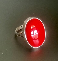 Bague en argent sterling 925 unique en corail rouge Bague faite à la main Bague en pierre précieuse de corail rouge véritable