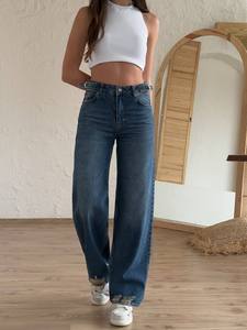 Jeans de Moda para Mujer, Mezclilla de Alta Calidad, Lavada, Transpirable, Ecológica, 100% Algodón, Tejido Elástico Cómodo, Corte Casual - Product Image 3