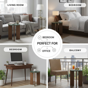 <b>Marble</b> <b>Side</b> <b>Table</b> | Solid Acacia Wood End <b>Table</b> | Green <b>Marble</b> <b>Top</b> | Modern Accent <b>Table</b> for Living Room Bedroom Sofa <b>Side</b> - Product Image 4