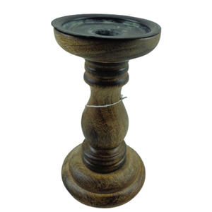 Portavelas de Metal de diseño clásico, portavelas de pátina gris para sala de estar y decoración de bodas - Product Image 1