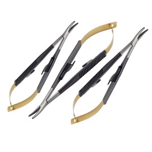 Gran oferta de microcirugía de acero inoxidable de calidad superior Castroviejo soporte de aguja recto TC 17 azul CE ISO aprobado General - Product Image 6