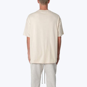 <b>Men</b> Oversized Natural <b>White</b> T-<b>Shirt</b> Loose Fit <b>Short</b> <b>Sleeve</b> Cotton Casual Streetwear Relaxed Fit Top Gym Workout Custom Logo - Product Image 6