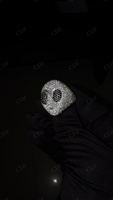 Bague pour femme Hip Hip Moissanite Alien Head Iced personnalisée en argent sterling plaqué or, certifiée GRA, passe le test du zircon, dernière collection