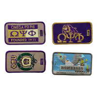 Étiquettes de bagages personnalisées Aponik brodées, cadeaux promotionnels d'entreprise, bordure découpée à chaud/ourlée, support en plastique - Fabriqué à Taïwan