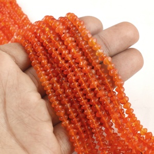 Meilleure vente de perles de pierres précieuses semi-précieuses de 5mm 6mm, perles de boutons lisses certifiées cornaline pour la fabrication de bijoux à partir du fabricant - Product Image 3
