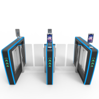 AI Face Recognition Speed Gate 304 Stainless Steel Swing Turnstile Waterproof Access Control Security Lane