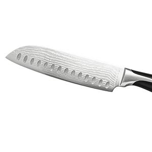 Venta al por mayor personalizado de calidad superior OEM ODM servicio profesional japonés Damasco acero cuchillo de cocina con mango hoja fija - Product Image 5