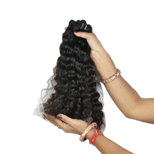 Extensiones de cabello humano indio alineado con cutícula virgen Natural sin procesar, paquetes rizados, estilos de rizos Afro ondulados, baratos, sueltos y profundos - Product Image 1