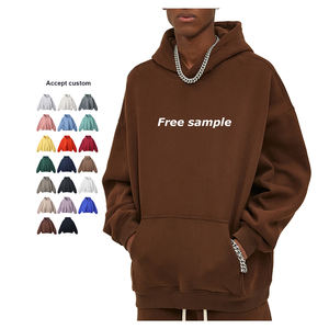 Personnalisé vierge unisexe Premium graphique sweats à capuche surdimensionné poids lourd 500 Gsm pull de luxe rose 100% coton hommes sweats à capuche - Product Image 2