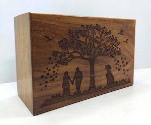 <b>Urns</b> <b>Wooden</b> <b>Urn</b> <b>Ashes</b> Storage Box Loving Movement Tree Engraving Design Large <b>Urn</b> - Product Image 3