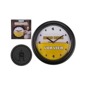 Customizable Plastic Wall <b>Clock</b> Rustic <b>Art</b> Deco Square Single Double Face Quartz Movement Home Decoration Sound-'No Beer 4' - Product Image 1