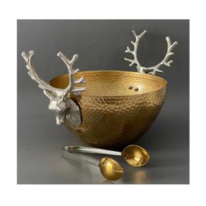 Elegant Aluminium <b>Rabbit</b> <b>Bowl</b> with Antique Brass Gold Finished Decor Perfect for Fruits Bookshelf Accent Home Kitchen Decor - Product Image 2