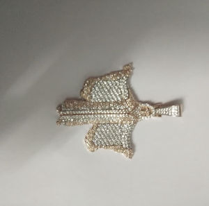 14K dos tonos chapado en oro 3.30Ct corte redondo Real Moissanite conejito colgante de dibujos animados con diamante para fiestas - Product Image 2