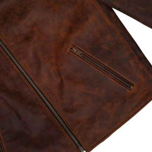New High Quality Custom <b>Men</b> <b>BROWN</b> <b>Leather</b> <b>Jacket</b> Pakistan Brand New Winter Motorbike Use Zipper Closure Popular Finished Product - Product Image 5