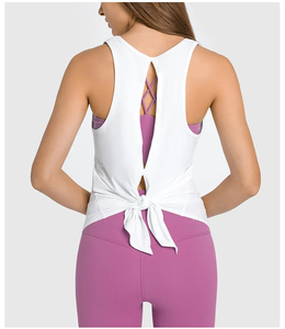 Camiseta de Yoga sin mangas de verano 2024, camiseta sin mangas, chaleco de gimnasio transpirable de secado rápido, ropa deportiva de entrenamiento para mujer, chaleco deportivo informal - Product Image 5