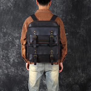 กระเป๋าเป้หนังสำหรับผู้ชายกระเป๋าเป้ใส่แล็ปท็อปขนาดใหญ่กระเป๋านักเรียนสำหรับวัยรุ่นชาย - Product Image 4