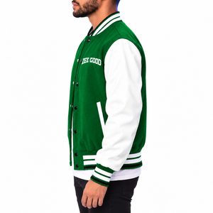 High Quality <b>Winter</b> Men's Varsity Jacket-Baseball Style Wool/Cotton Stand Breathable Quick Dry Customized - Product Image 3