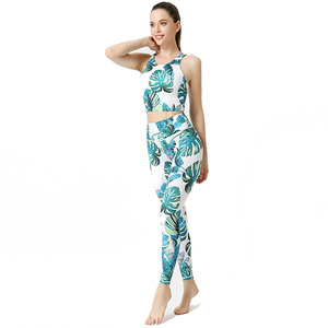 Vêtements de Yoga en gros Fitness Gym robes décontractées femmes 2 pièces Gym Fitness ensembles Sublimation imprimé sport soutien-gorge Legging ensemble de Yoga - Product Image 1