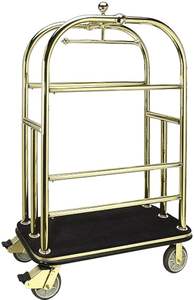 Top quality Metal & Fineshed birdcage Style trolley luggage <b>carts</b> custom adjust lobby vintage Luxury hotel luggage <b>cart</b> - Product Image 4