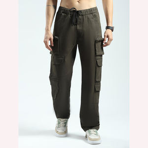 กางเกงคาร์โก้แฟชั่นผู้ชายกางเกงลำลองลายทางแบบลำลองกางเกงหลายกระเป๋าใส่สบายกางเกงผู้ชายซักได้ - Product Image 1