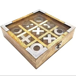 Jeu de Tic Tac Toe en Bois Naturel Fait Main de Qualité Supérieure |   Jeu de stratégie artisanal traditionnel |   Jeu familial éducatif - Product Image 4