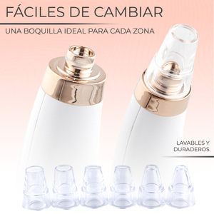 เครื่องดูดสิวเสี้ยนไฟฟ้าแบบชาร์จได้ 6 หัว ทำจากพลาสติก ABS สำหรับดูแลผิวหน้า ชาร์จแบบ Micro USB (US) - Product Image 3