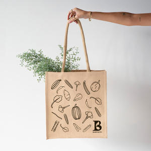 Grand sac en jute avec poignées rembourrées en corde, en matériau PP écologique, impression sérigraphique, design uni pour la publicité, l'usage quotidien et les cadeaux - Product Image 3