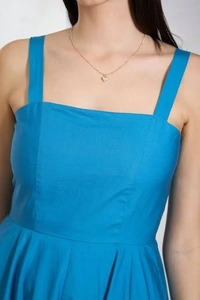 Mini vestido informal hecho a mano indio para mujer, estilo bohemio, estampado a cuadros, cuello Barco, talla grande, suministro ODM - Product Image 2