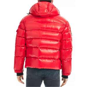 OEM Private Label Wholesale Custom Men's Shiny Puffer Jacket Winter Bubble Down Coat <b>Padded</b> Hooded Zipper Jacket - Product Image 3