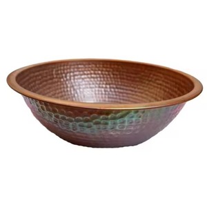 Antique Look Copper Bowl Hammered Handcrafted Copper Dish for Rustic <b>Table</b> Decor - Product Image 5