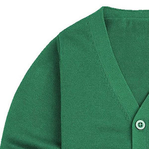 Factory Supply Customized Men's Winter School <b>Cardigan</b> with Covered Buttons Front Logo <b>Thick</b> Material <b>Cardigan</b> Sweater - Product Image 2