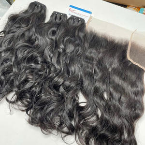 Artículos más vendidos Natural ondulado Natural negro máquina trama doble dibujado cabello vietnamita listo para enviar sin enredos precio al por mayor - Product Image 3