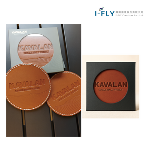 Customized Embossed Logo VEG Leather Drink <b>Coasters</b> Round Set 10x10cm 3mm Thick - Product Image 4