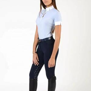 Camiseta de Manga Corta para Mujer con Logotipo Personalizado, Estilo Vintage, para Montar a Caballo, de Secado Rápido y Tejido Elástico para Competición Ecuestre - Product Image 4