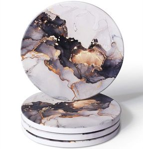 Dessous de verre en marbre classiques et élégants avec surface polie lisse et aspect luxueux, parfaits pour la décoration intérieure contemporaine - Product Image 3