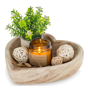 Bol à pâte en bois unique sculpté à la main bol à pâte en bois décoratif maison de campagne fabrication de bougies bol à pâte en bois - Product Image 5