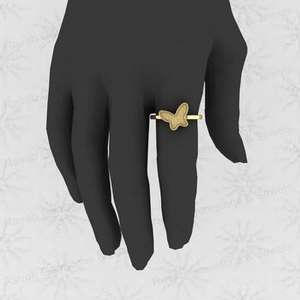 Novedad: Anillo de Plata de Ley 925 con Engaste de Bisel de 11x13mm, Diseño de Mariposa, para Guardar Leche Materna, Joyería Personalizada con Baño de Plata - Product Image 2